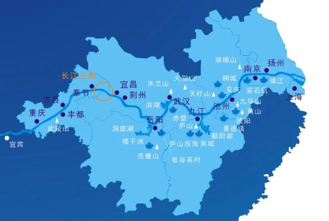 长江流经路线图图片